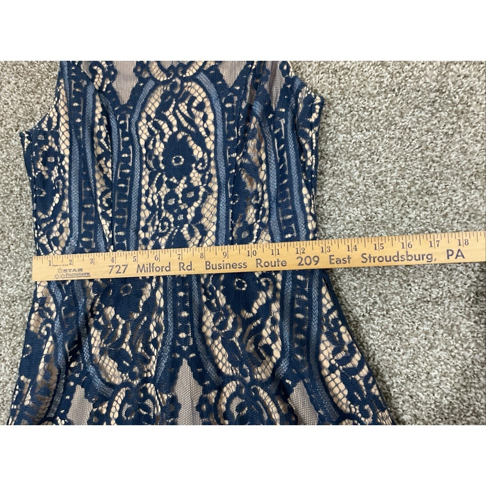 Charlotte Russe Blue Cutout Lined Sleeveless Mini Dress Sz M Semi Formal - Picture 4 of 9